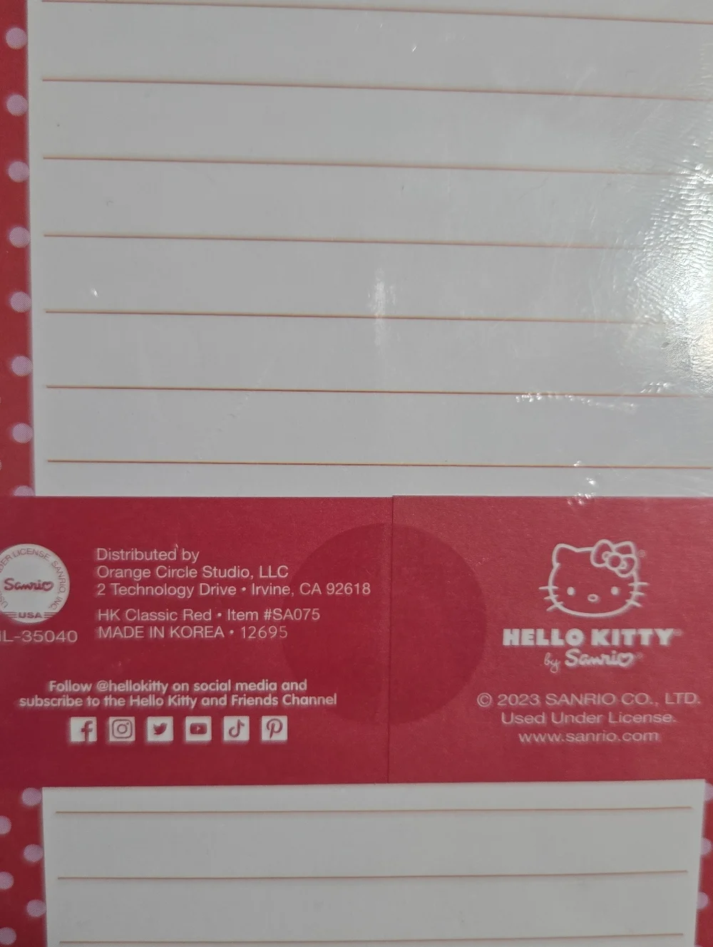 Classic Hello Kitty lot - notepad socks & bag NWT